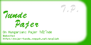 tunde pajer business card